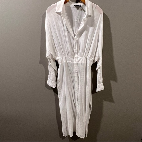 ASOS DESIGN button front maxi beach shirt dress in texture - Picture 3 of 10